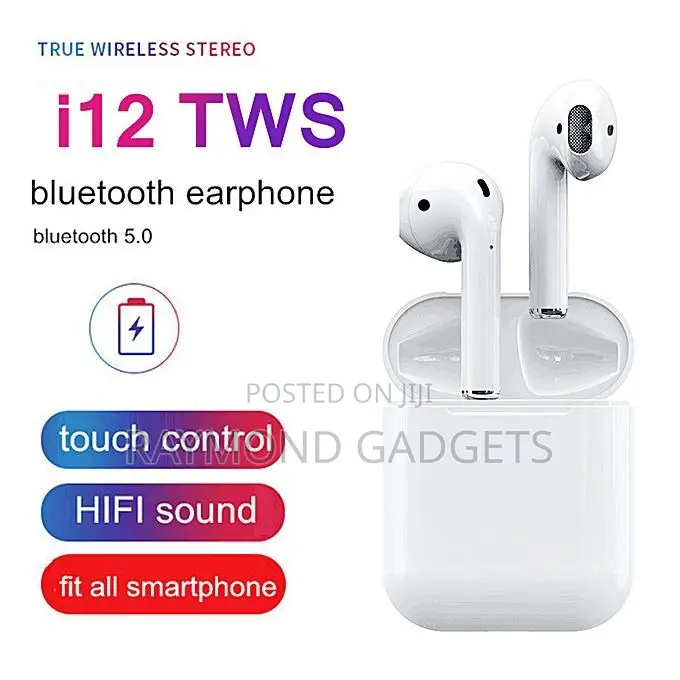 I12 Tws Bluetooth Earbuds – Hifi Stereo, Touch Control