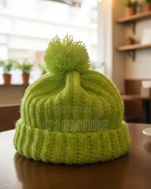 Lemon Benie With Pom Pom