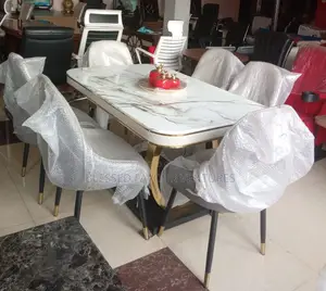 High Quality Imported, Marble Dining Table With Six Chairs Available