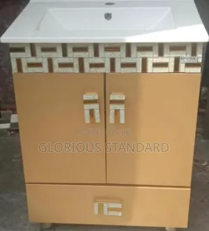 Standing Wash Hand Basin White and Brown