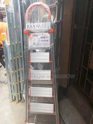 5 Step Orange Aluminum Ladder