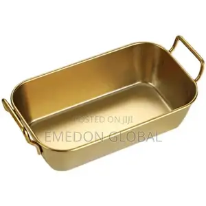 Stainless Steel Gold Serving Plate for Chicken and Chips