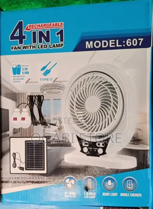 4 In 1 Rechargeable Fan With Led Lamp – Model 607
