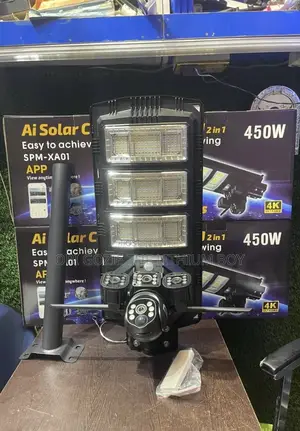 Solar Street Light 400w + 4g 3 Lens Solar Camera 2 in 1. Best Importer