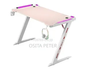 Gaming Table 1.4 Meter, Pink and White Color