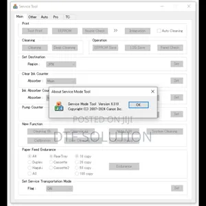 Canon Pixma Ts704/5 Adjustment Program (Service Tool) for Ink Absorber