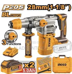 Cordless Rotary Hammer 20v 28mm + 2 Battery 5.0ah