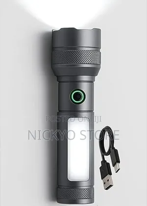 2-in-1 Rechargeable Flashlight + Side Lamp