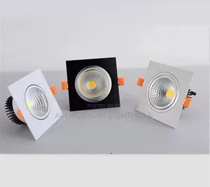 Square Bright Recessed White Black Led Dimmable Downlight