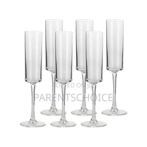 Glass Cylinder Skinny Champagne Flutes Glasses