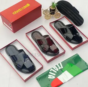 Italian Roberto Cavalli Matured Leather Slippers