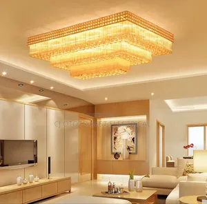 Crystal Flush Chandelier Light for Your Sitting Room, Round Square