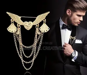 1pc Of A Unique Love-themed Wing Brooch Featuring A Tassel Accessory