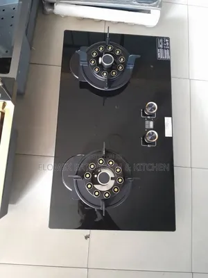 2-Burner Glass Top Gas Cooker With Brass Burners Auto Ignition