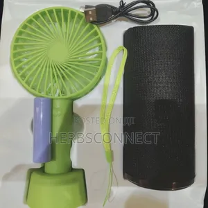 Loud Portable Wireless Speaker With Rechargeable Hand Fan