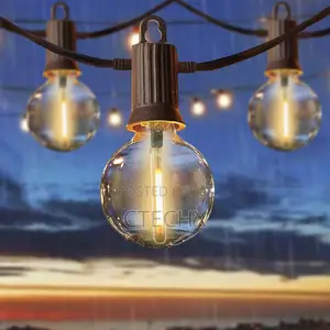 Zotoyi 100ft Outdoor String Lights Led Mains Powered 50+2 Spare Bulbs