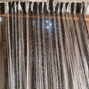 Black and Silver String Curtain/Room Divider