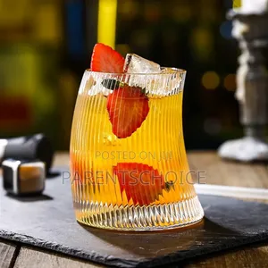 Curved Crescent Origami Style Transparent Cocktail Glasses - 6 Pcs