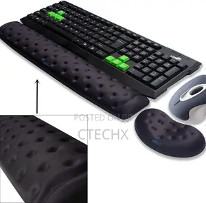 Brila Memory Foam Mouse Keyboard Wrist Rest Support Pad Black Bundle