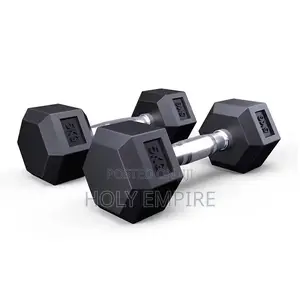 2 Pairs 5kg High-Quality Rubber Hexagonal Dumbbells for Home Gymweight