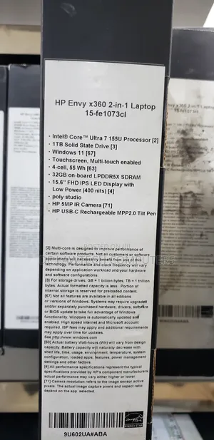 New Laptop HP Envy 15 32GB Intel Core Ultra 7 SSD 1T