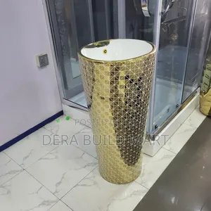 Premium Gold Mosiac Pedestal Wash Basin