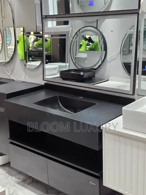 Matte Black Cabinet With Led Mirror