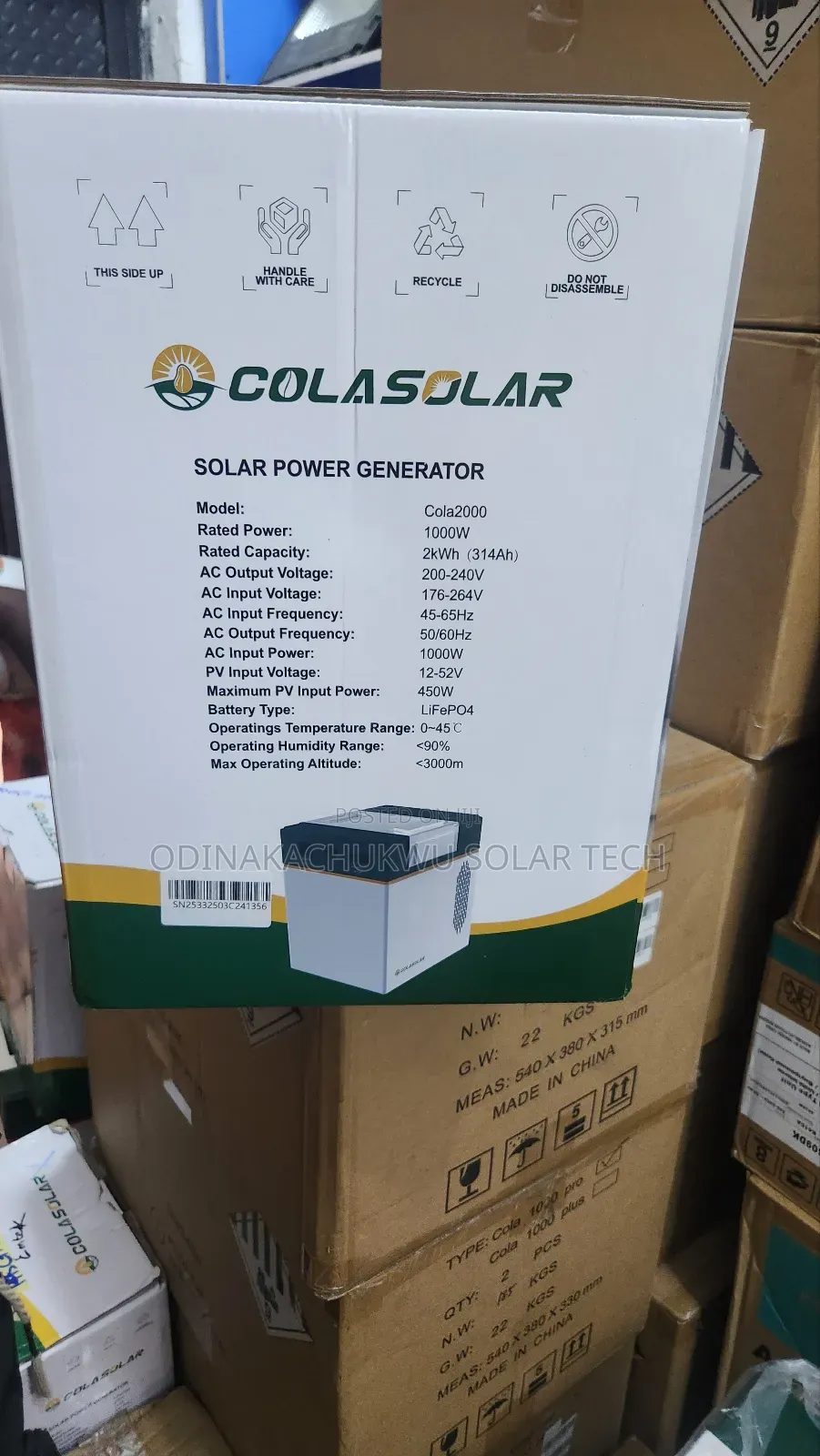 1000w 2kwh Cola Solar Generator System