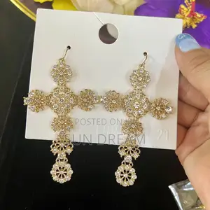 Forever 21 Cross Earrings Diamond Earrings Lady Jewelry Gift