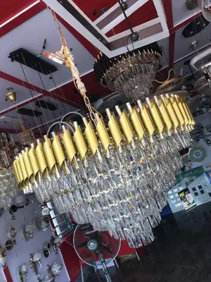 Golden Crystal Chandelier