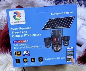 Tripple Lens Solar Powered PTZ Outdoor Camera