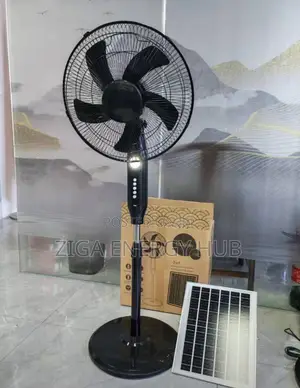 Solar Technology Standing Fan Black Color
