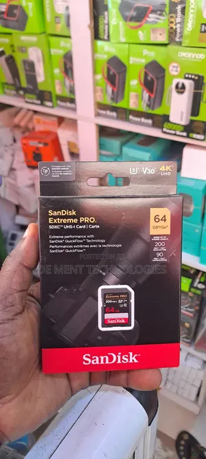 Sandisk 64gb Extreme Pro Sd Card for Camera (200mbps)