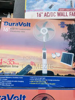 Duravolt 16-Inch 3-in-1 Rechargeable Standing Fan,