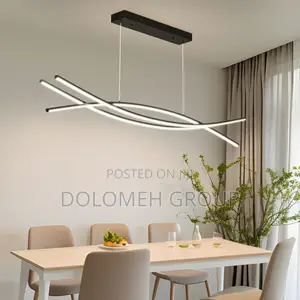 Linear Wavy Black Chandelier