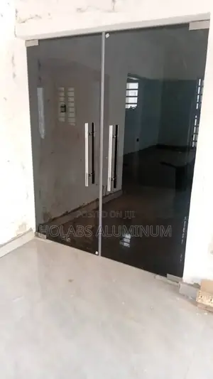 Swingdoor With Black Glass
