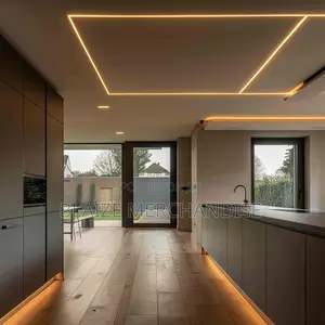 Neat Geometrical Profile Light False Ceiling Design
