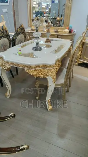 ROYAL 6 Seater Luxury Glass Top Dining Set