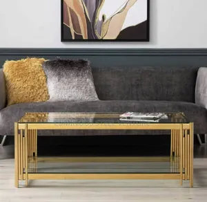 Get Your Stainless Table Gold and Black Glass 10mm Thickness 