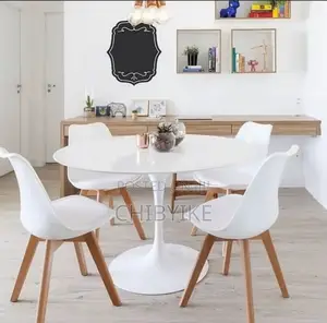 Dining Table Chair With Foam White