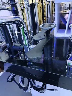 Black Basin Mixer Tap With Crystal Top