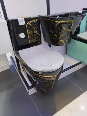 Glossy Black With Marble Gold Executive Wc