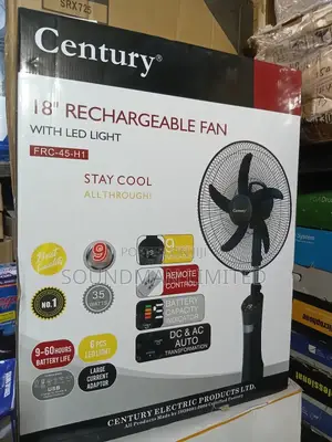 Century Rechargeable Standing Fan 18" FRC-45-H1 Extra Battery Life