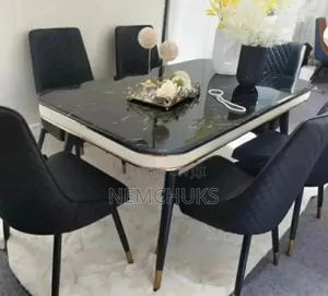 Exquisite 6 Seater Marble Dining Table