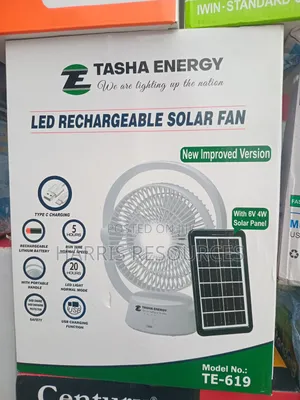 Led Rechargeable Solar Fan With Solar Panel + Light- Lithium Battery