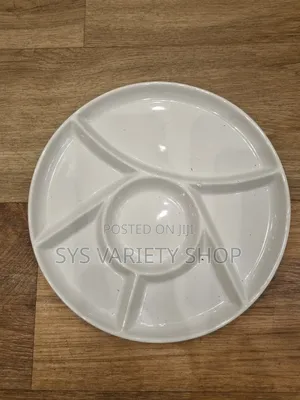 White Stoneware Set of 2 Round Fondue Plate
