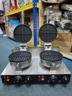Commercial Double-Head Electric Waffle Maker (Stainless, 1100–2000w)