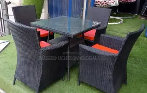 4-Seater Outdoor Rattan Dining Set.