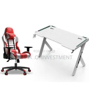 Furgle Gaming Chair - Red White and RGB Gaming Table