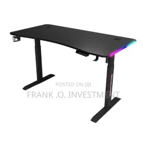 Adjustable Computer Table for Streaming - Side RGB Display